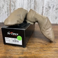 So Danca JZ-45 Jazz Dance Shoes Tan Leather Split Sole Womens 13.5S Box