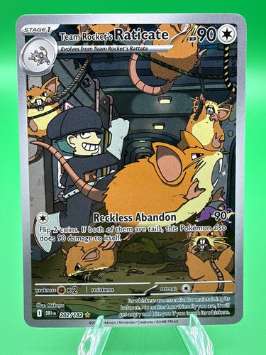 Pokemon Team Rockets Raticate 202/182 Destined Rivals