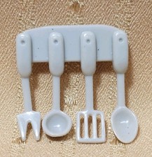 KITCHEN UTENSILS ON HOLDER FOR MINIATURE DOLLHOUSE