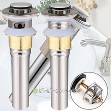1-1/2" Bathroom Pop Up Drain with Overflow Brass Brushed Nickel for Sink Support