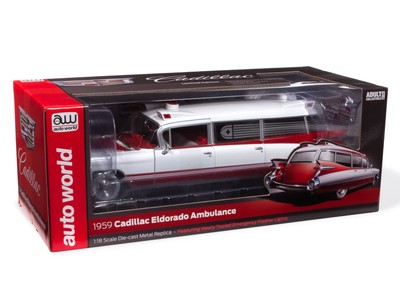 Auto World 1959 Cadillac Eldorado Ambulance Maßstab 1:18 Diecast
