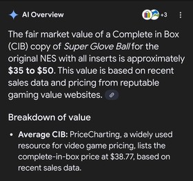 Super Glove Ball for the briginal NES (CIB)with all pictured inserts and manual