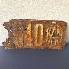 Vintage 1916 Kansas Rusty Metal License Plate-110 Years Old Cool Wall Hanger Vintage 1916 Kansas Rusty Metal License Plate-110 Years Old Cool Wall Hanger