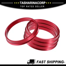 4pcs Car Hub Centric Rings OD 73.1mm to 66.6mm Wheel Bore Center Spacer Red