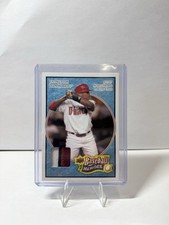 JUSTIN UPTON, 2008 UD BASEBALL HEROES LIGHT BLUE SP GAME USED 3 CLR PATCH, #d/25