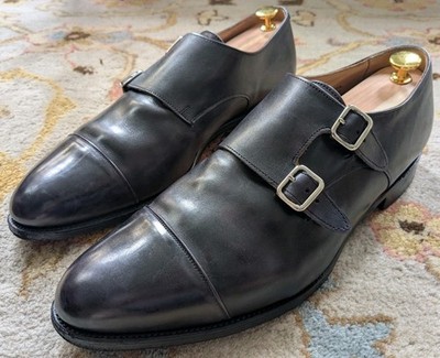 Tricker s Double Monk Strap Black Museum Calf UK 11 US 11.5 Made in England