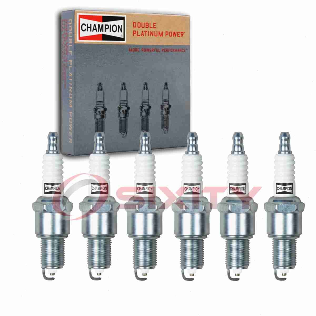 6 pc Champion Double Platinum 7031 Spark Plugs for RN14PMP5 97382 7149 gg