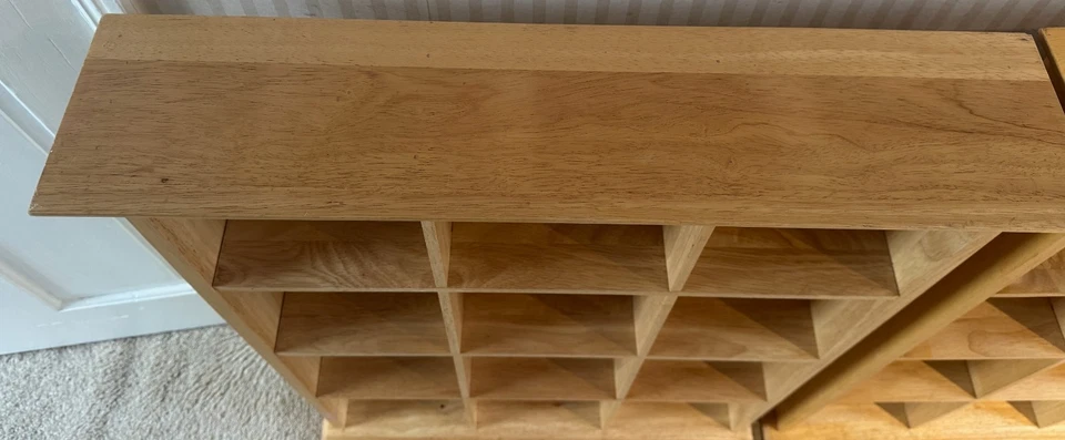 Solid Wooden Light Oak John Lewis CD Storage Rack Sturdy Vintage - Image 3 of 4