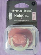 Tommee Tippee NightGlow Pacifiers 6-18M Glow in Dark Silicone Red NEW N1 
