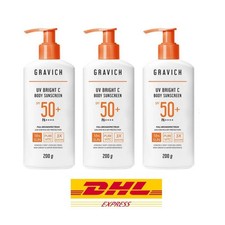 3x GRAVICH UV Bright C Body Sunscreen SPF50 PA   brightens skin radiant 200g