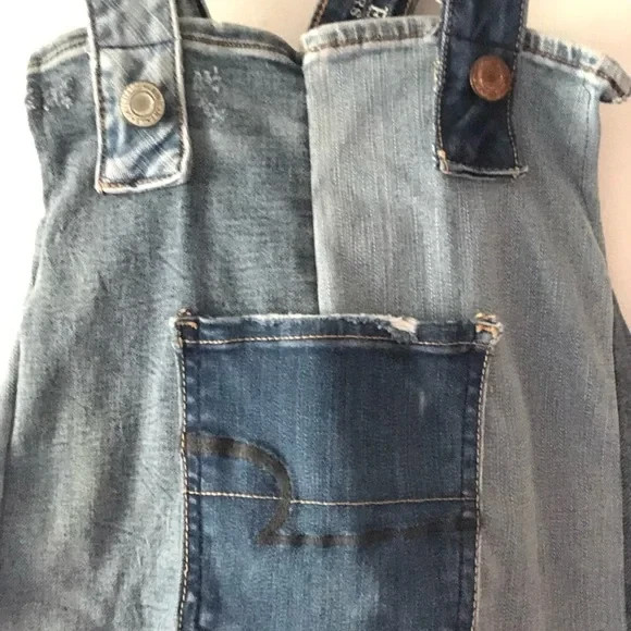 OOAK Handmade American Eagle Patchwork Denim Over… - image 4