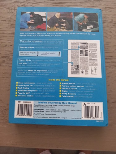 Haynes Manual Renault Megane & Scenic 1996/98 - Picture 2 of 3