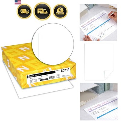 Neenah Exact Vellum Bristol, 8.5'' x 11'', 67 lb/147 gsm, White, 94 Brightness,...
