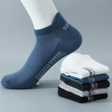 Ankle Socks 5 Pairs Breathable Cotton Socks Athletic Running Sports Mesh Low Cut