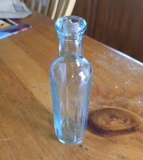 Aqua Blue Glass Bottle with Stopper-Style Top