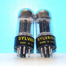 6AH4GT radio audio amplifier vintage Sylvania vacuum tubes 2 valves tested 6AH4
