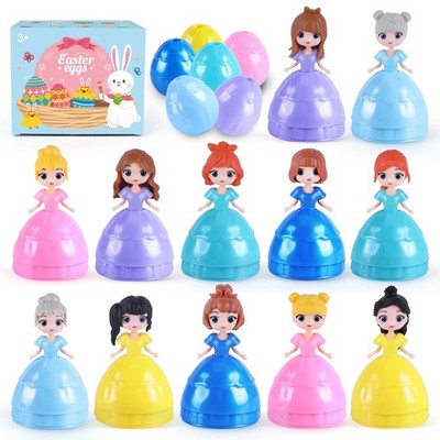 12 PCS Princess Prefilled Easter Eggs, Easter Basket Stuffer,Hunt Gifts for K...