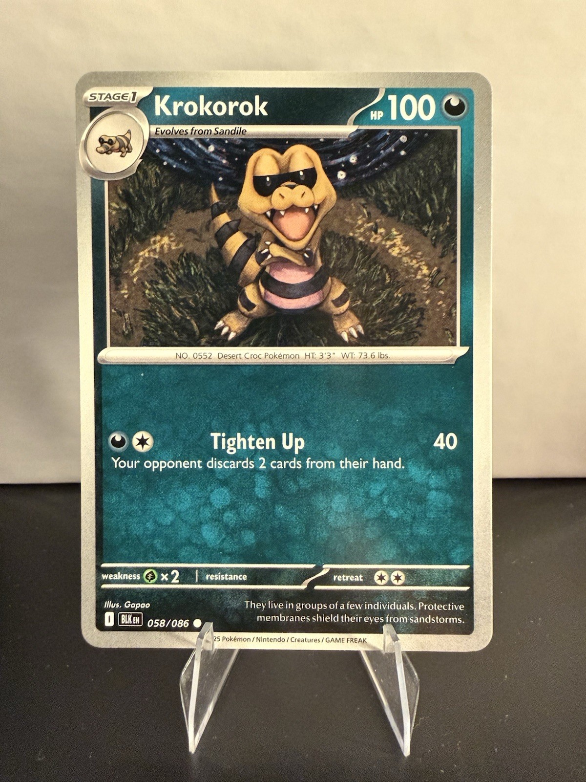 Krokorok 058/086 Common Black Bolt Pokemon TCG