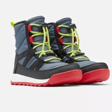 Sorel Whitney II Kids/Boys Snow Boots - Blue and Red Size 7