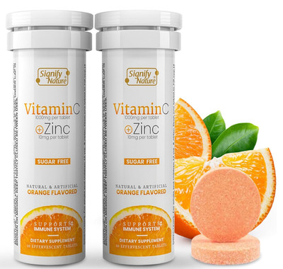 SIGNIFY NATURE Vitamin C 1000mg Effervescent Tablets - Potent Immune Support VIT