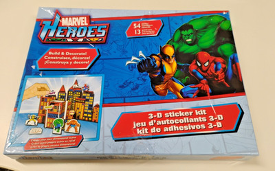 Marvel Heroes 3-D Sticker Kit Build and Decorate Sealed Brand New - See Pics
