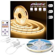 MIWISE COB LED Strip 2700K Warm White 32.8ft 24V Dimmable Super Bright