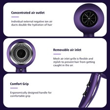 2200W Professional Ionic Hair Dryer Powerful Fast Drying Low Noise Blow Dryer 5