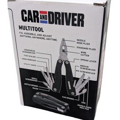 Car and Driver 15-in-1 Multitool KH1034BK Black Stainless Steel Portable Tool