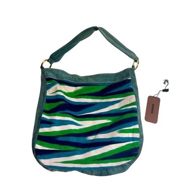 Vintage Authentic MISSONI Italy Zig Zag Hobo Bag Purse Suede Knit KC