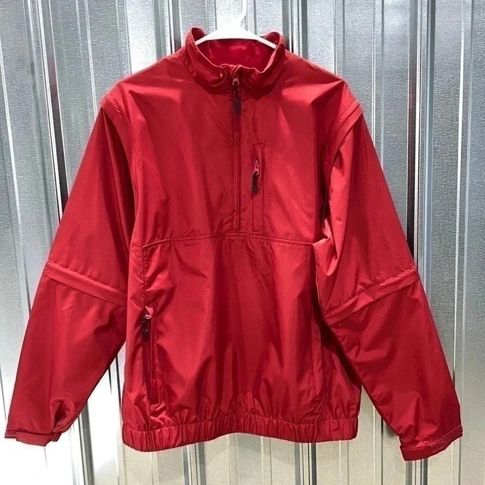 Walter Hagen Mens Outdoor Convertible Golf Jacket Windbreaker Red Medium