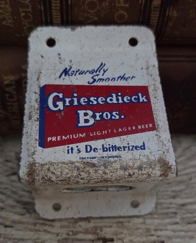 Griesedieck Bros. Beer Wall Mounted Bottle Opener. Vintage made by Erickson