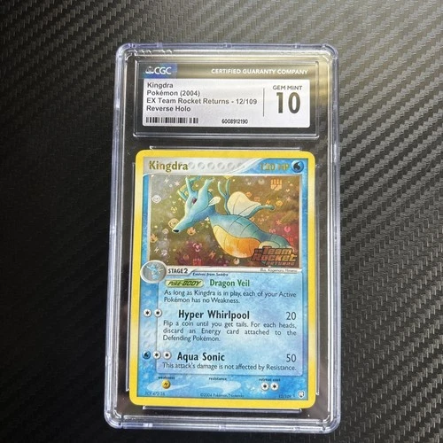 CGC 10 GEM MINT Kingdra 2004 EX Team Rocket Returns 12/109 Holo Pokemon Card
