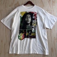 Bob Marley Zion Rootswear Shirt Mens 2XL White Jamaica 56 Hope Road Tee T-Shirt