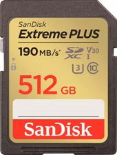 SANDISK - 512GB Extreme PLUS SD UHS-I Memory Card, R/W up to 240/160MB/s