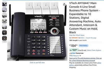 VTech AM18447 Main Console 4-Line Expandable Small Business Office Phone System