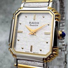 Orologio RADO 133.9564.2 Ottagonale Quadrante Argento Quarzo Bracciale Acciaio Usato Autentico
