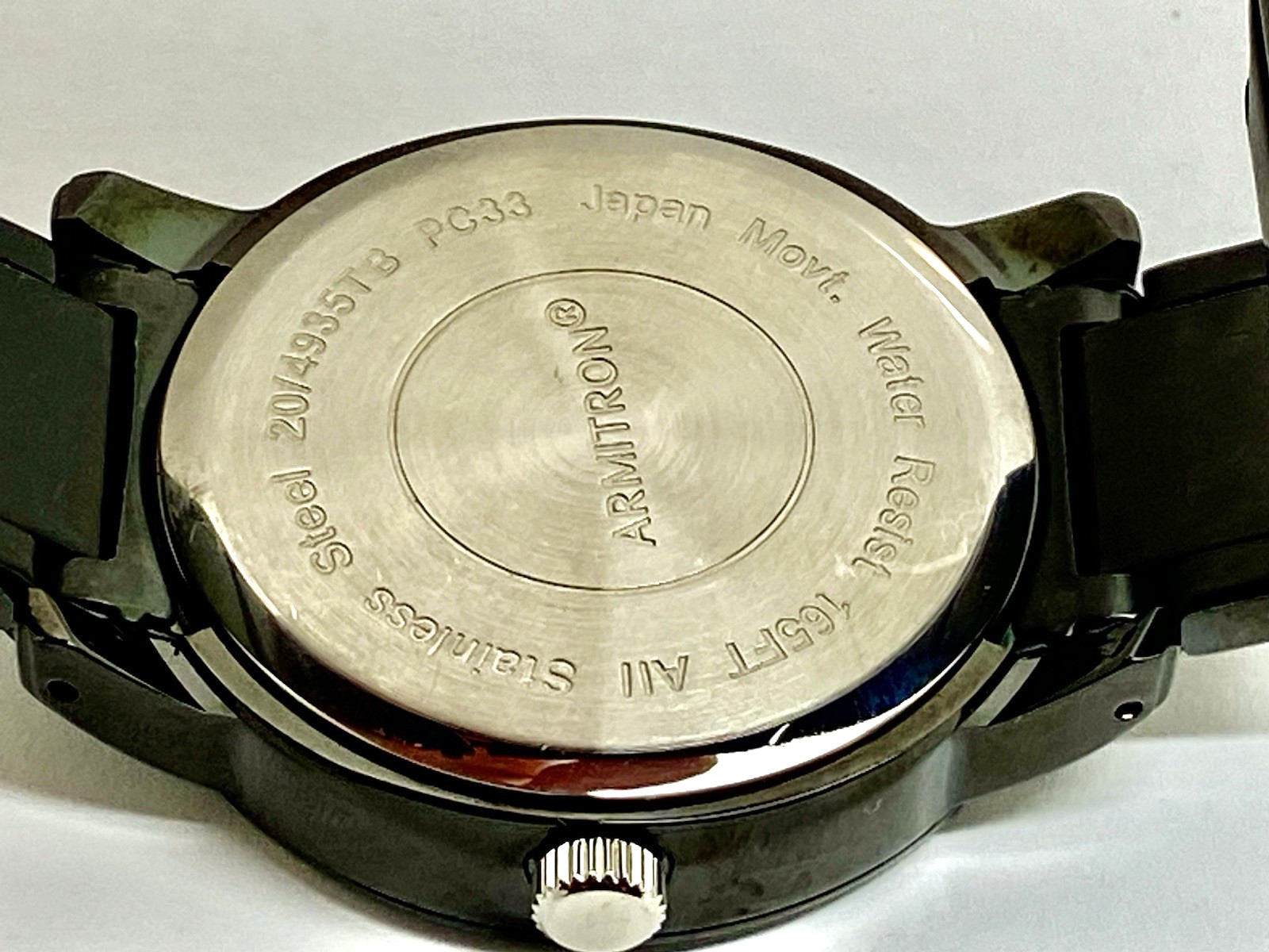 Armitron 20-4935TB Men's Watch Quartz Black Tone WR50m 41mm SMALL SCRATCHES