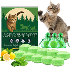 Cat Deterrent Outdoor, 10 Pack Natural Peppermint Essential Oil Cat Deterrent Ba