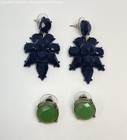 J. Crew Gold Tone Rhinestones Necklace & Blue Green & Red Earrings 87.9g — photo 5
