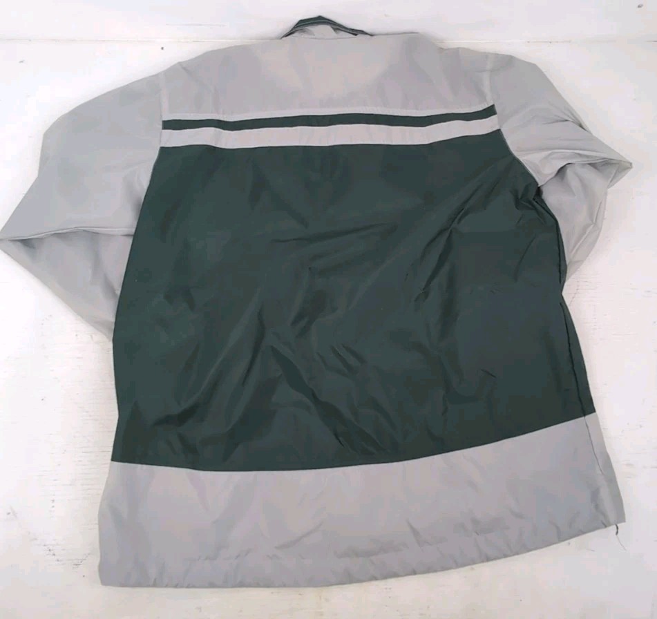 Vintage Nike Y2K Full-Zip Windbreaker - Grey And Green Mens Size Large thumbnail 2
