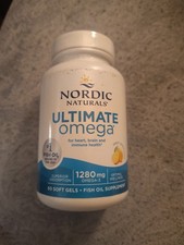 60ct. Nordic Naturals Ultimate Omega 3 Fish Oil Supplements Soft Gels 1280 mg