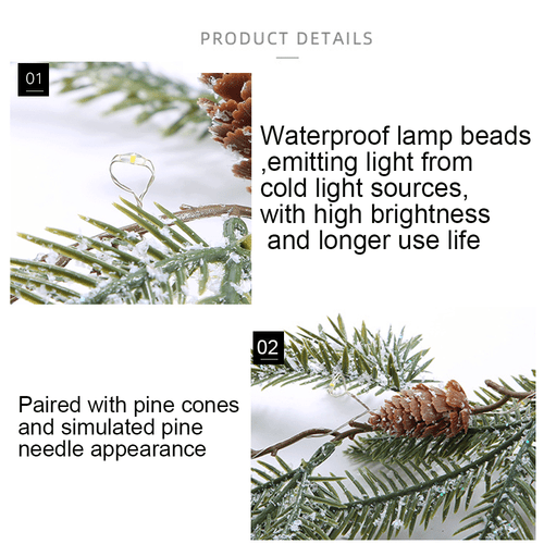 Guirnalda de Navidad con Luces, Guirnalda Iluminada a Batería Decoración Chimenea - Imagen 27 de 34