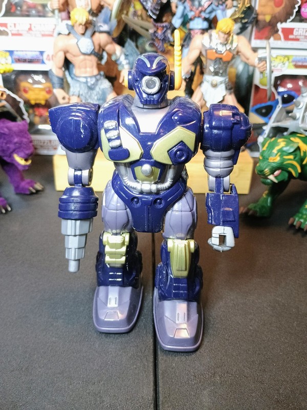 Hap-P-Kid Walking Toy Robot 7" Blue Battery Operated Lights Up Works