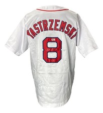Carl Yastrzemski Boston Signed White Baseball Jersey TC 67 BAS