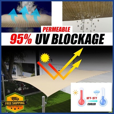 ShadeMart 16'x16' Red Triangle Sun Shade Sail - Canopy Screen for Patio