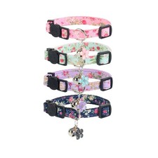 Yizepet Cat Collars with Bells, Breakaway Kitten Collar, 7.8 inches, flower