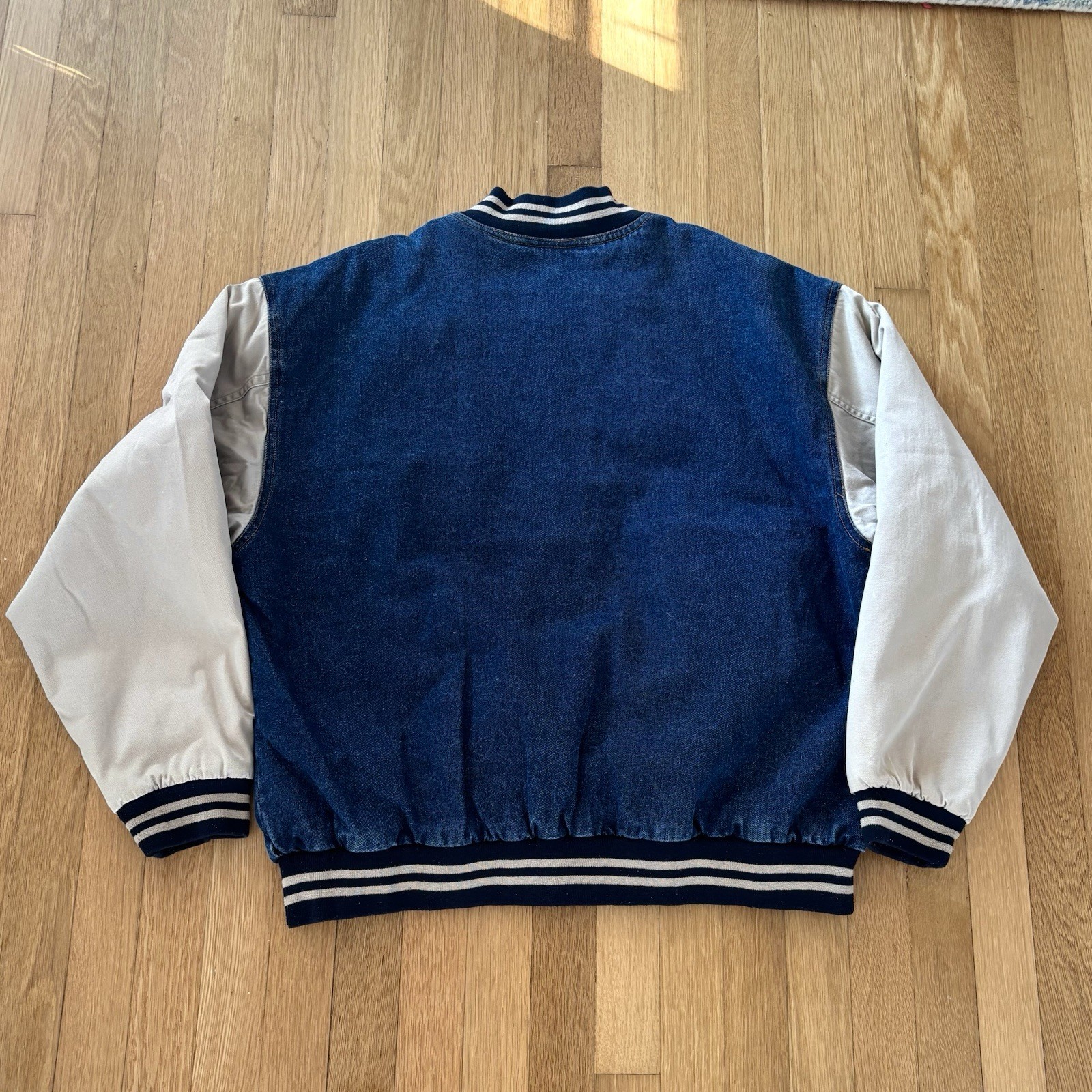 Vintage Basic Editions Jacket Denim Varsity Quilt… - image 3