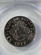 1977 Seychelles 50 Cents Graded MS 66 by ANACS