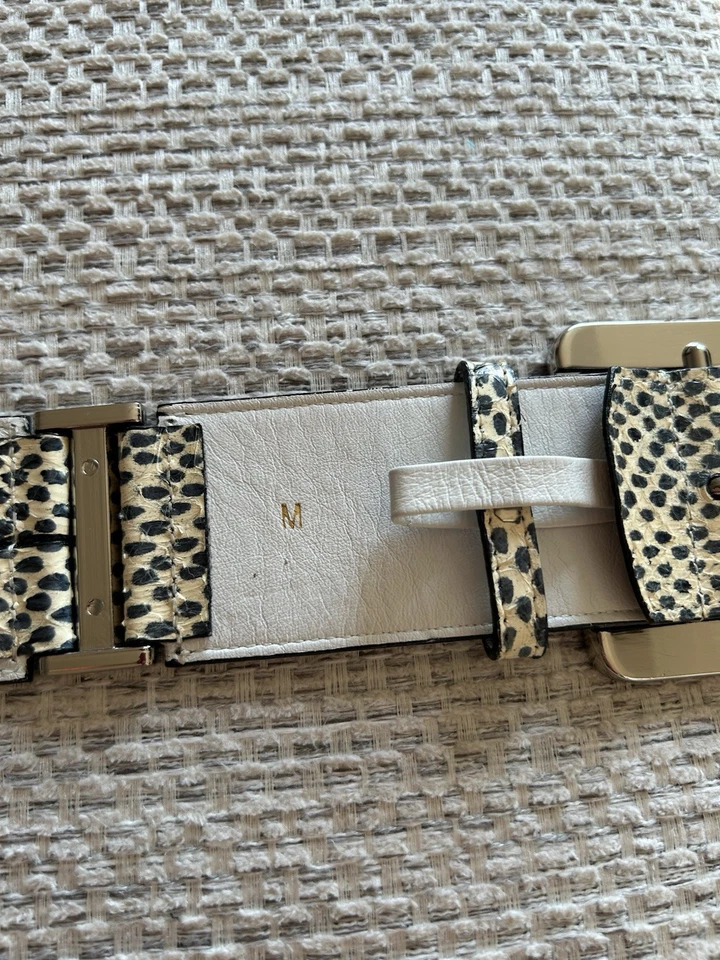Oscar de La Renta Women’s Genuine Snake Skin Leather Belt Size M - Image 3 of 4