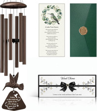36" Memorial Wind Chimes for Outside, Sympathy Gift for Loss of Loved One, Hummi